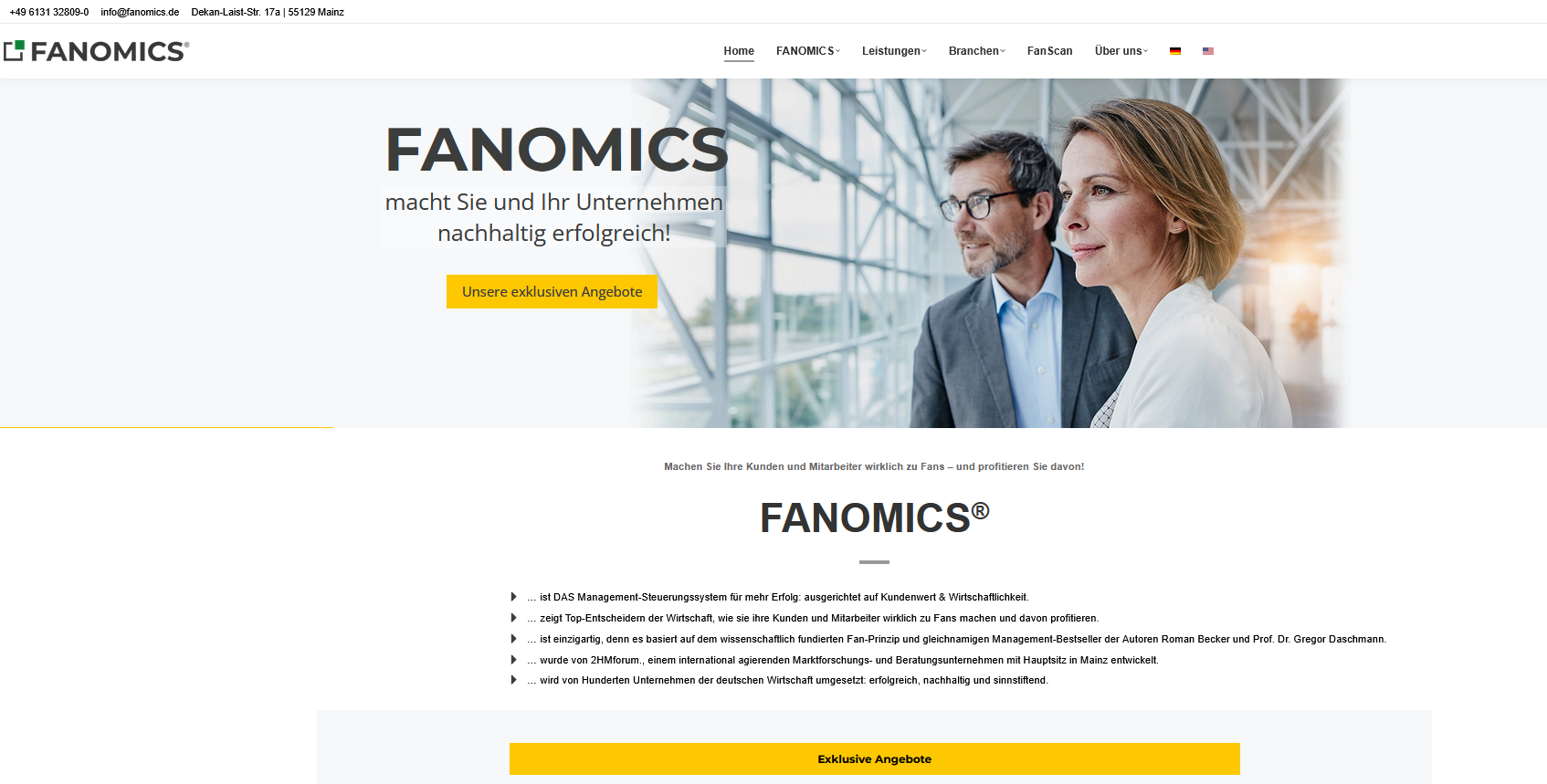 fanomics.de Webseite